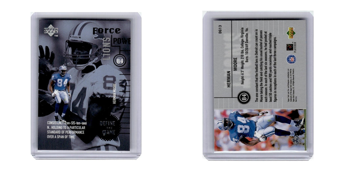 1998 Upper Deck Define the Game Herman Moore Lions #DG13