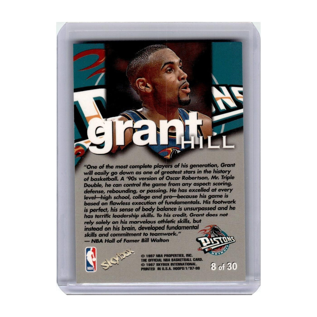 1997 Hoops Talkin Hoops Grant Hill Pistons #8