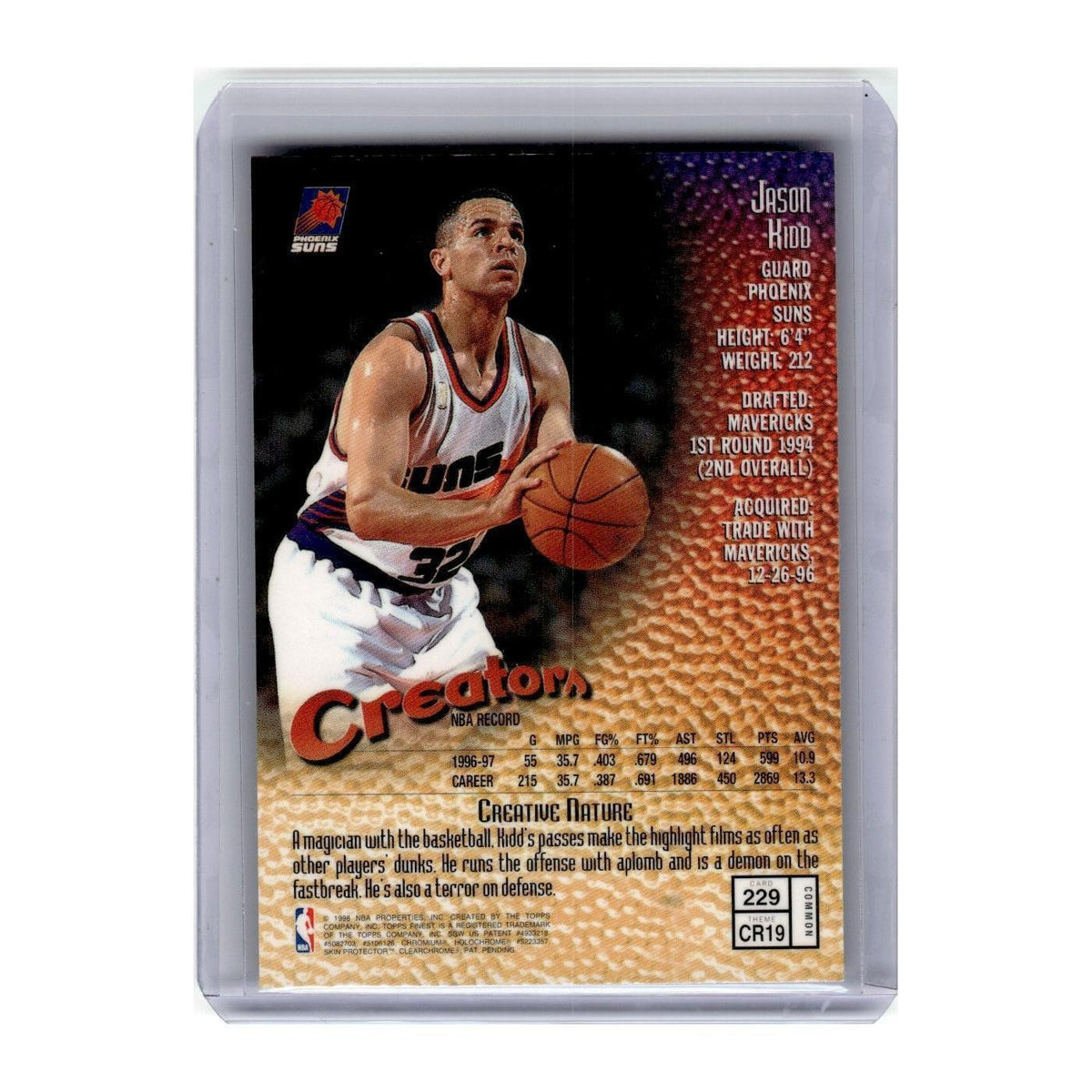 1998 Topps Finest Jason Kidd Suns #229