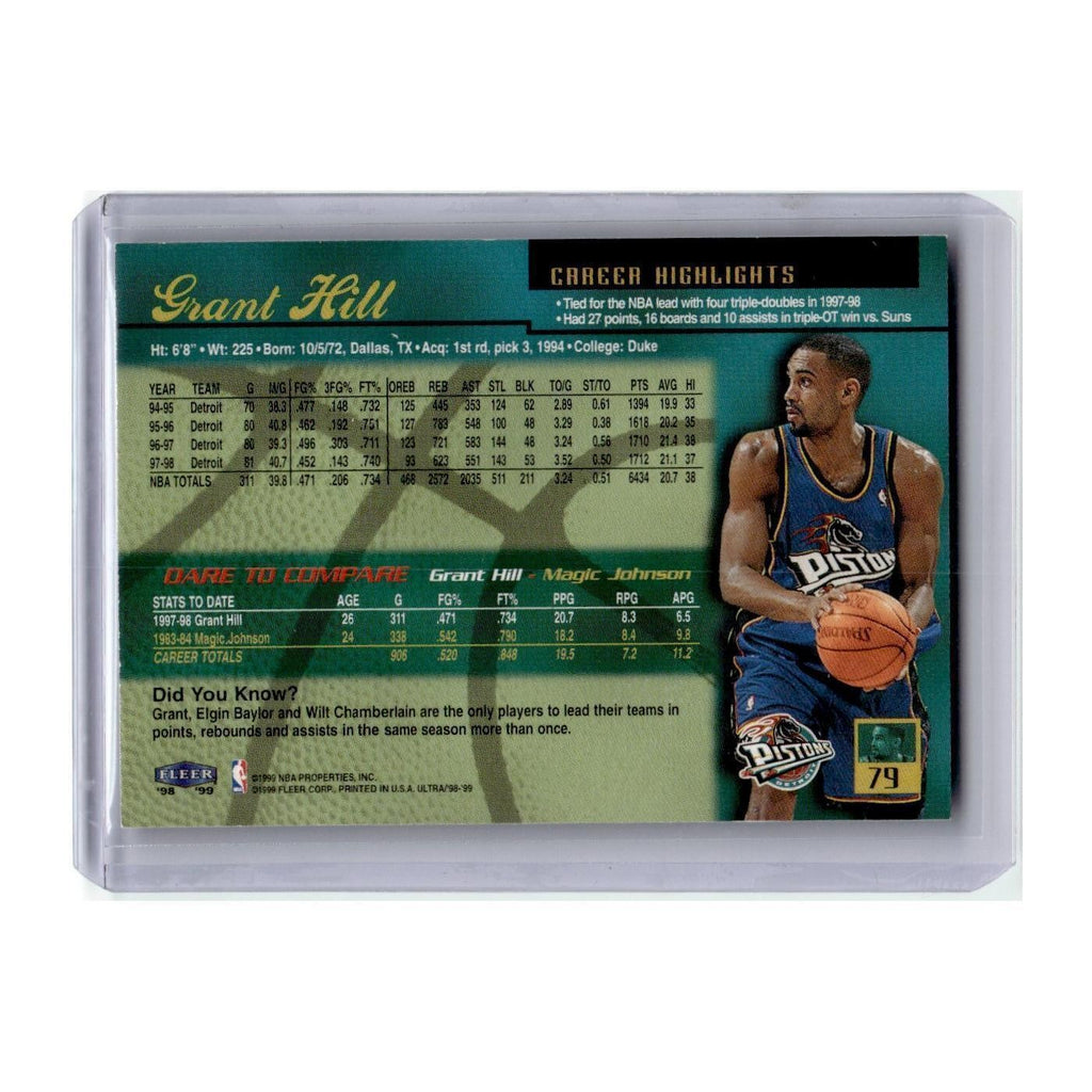 1998 Fleer Ultra Grant Hill Pistons #79