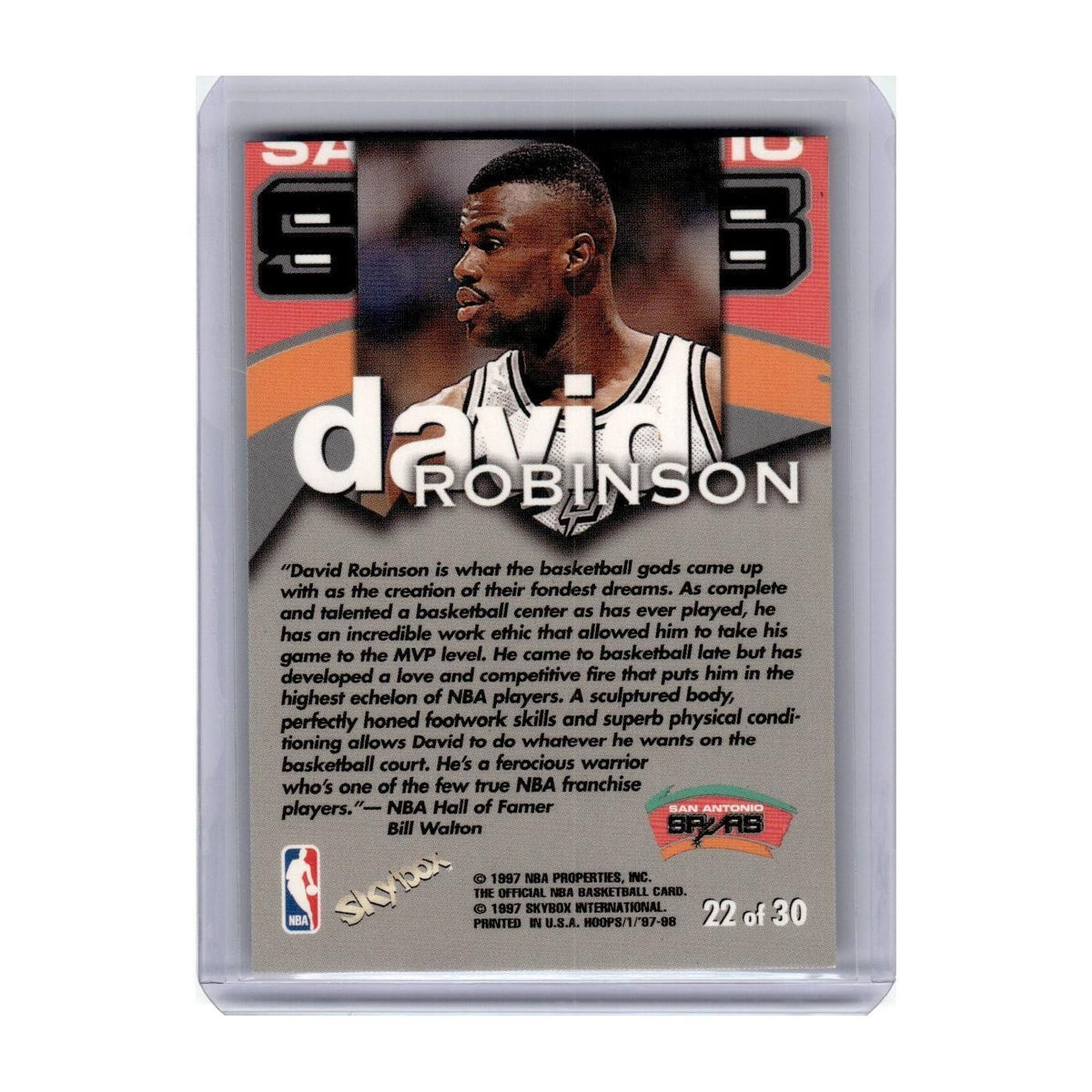 1997 Hoops Talkin Hoops David Robinson Spurs #22