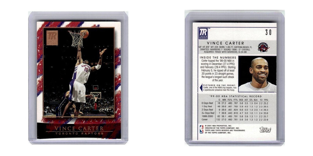 2000 Topps Reserve Vince Carter Raptors #30