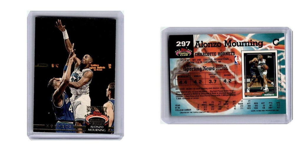 1992 Topps Stadium Club Alonzo Mourning Hornets #297
