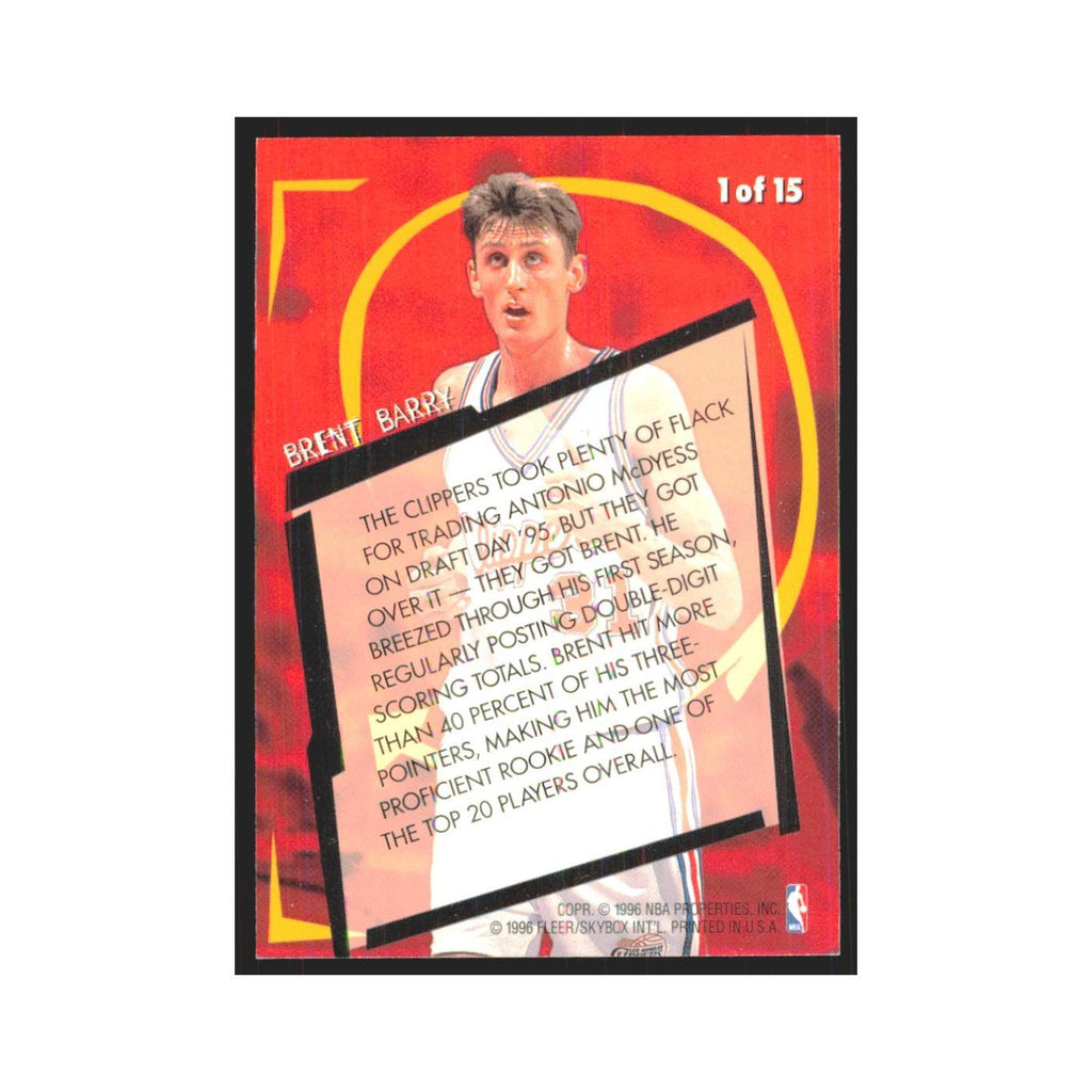1996 Fleer Brent Barry RC Clippers #1