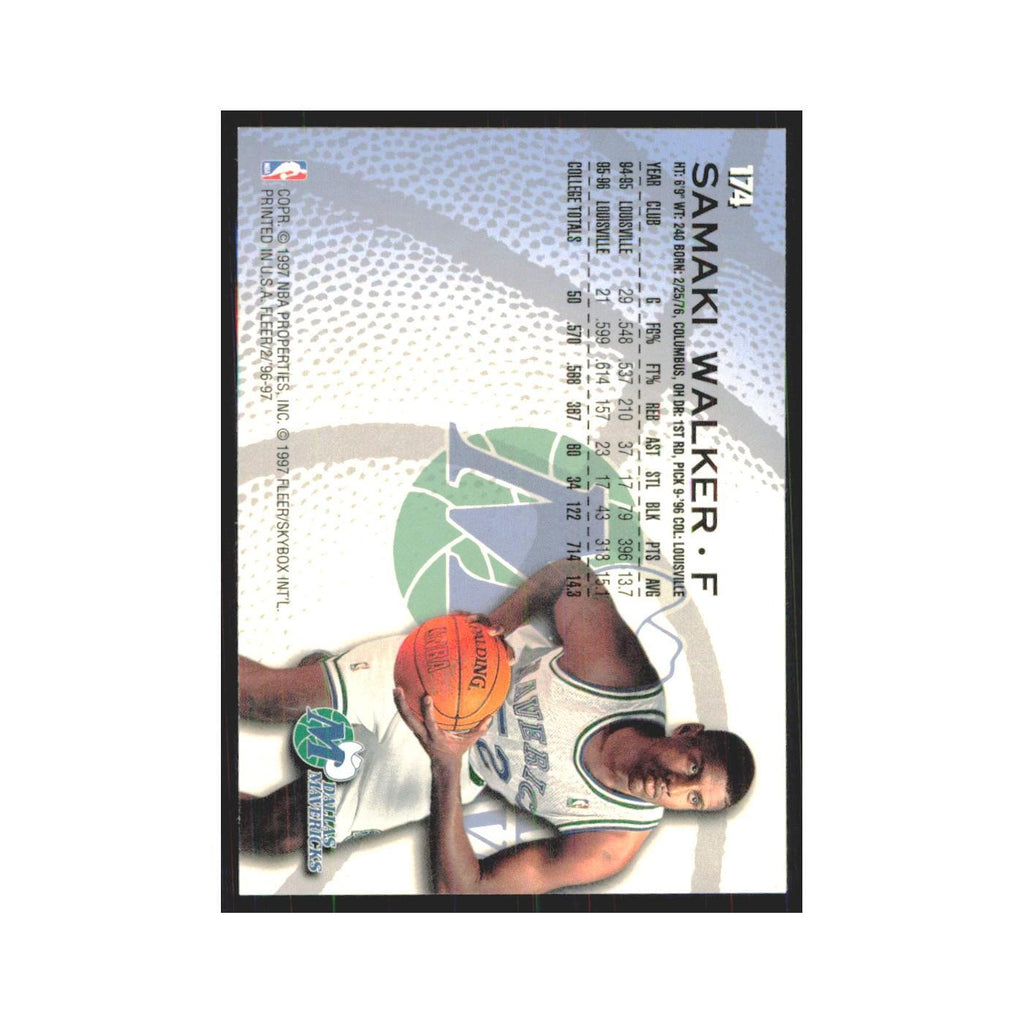 1996 Fleer Samaki Walker RC Mavericks #174
