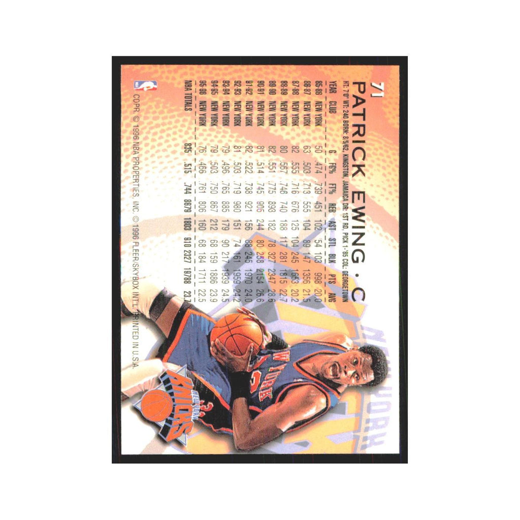 1996 Fleer Patrick Ewing Knicks #71