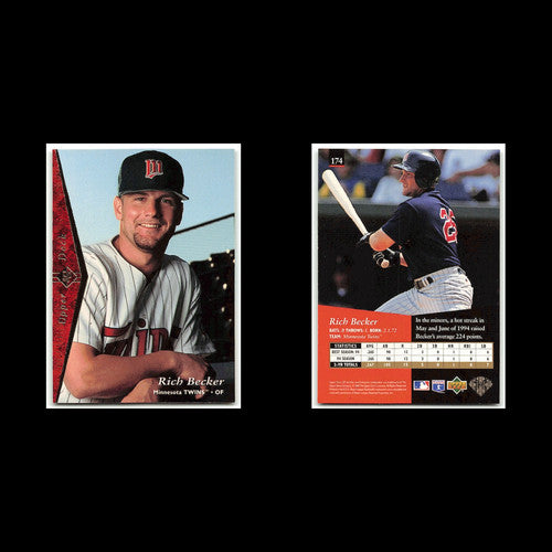 Rich Becker #174 1995 Upper Deck SP Minnesota Twins Baseball Card MLB NM