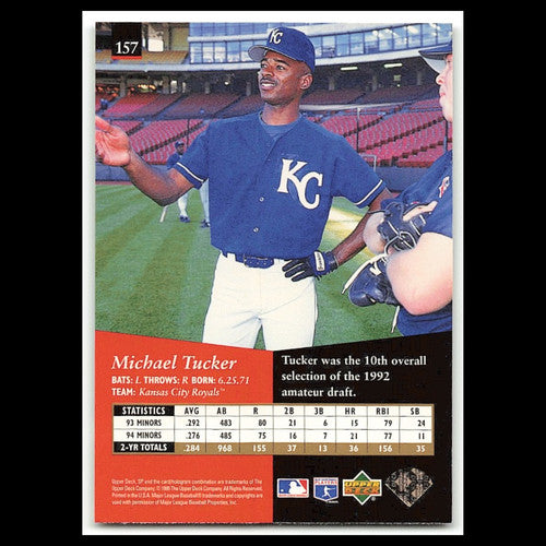 Michael Tucker #157 1995 Upper Deck SP Kansas City Royals Baseball Card MLB NM