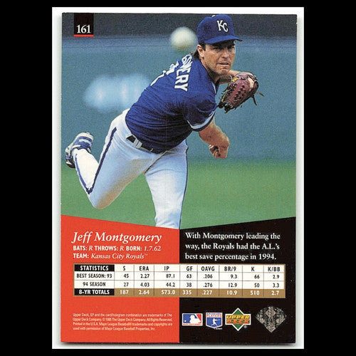 Jeff Montgomery #161 1995 Upper Deck SP Kansas City Royals Baseball Card MLB NM
