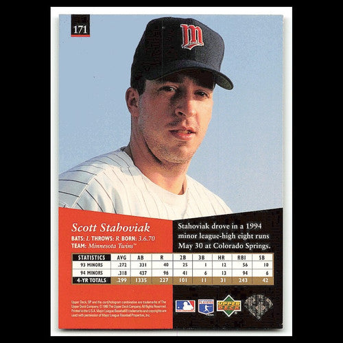 Scott Stahoviak #171 1995 Upper Deck SP Minnesota Twins Baseball Card MLB NM