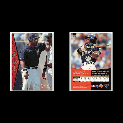 Greg Vaughn #165 1995 Upper Deck SP Milwaukee Brewers Baseball Card MLB NM