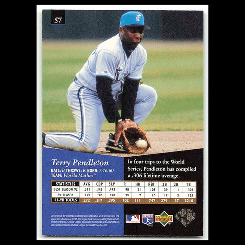 Terry Pendleton #57 1995 Upper Deck SP Florida Marlins Baseball Card MLB NM