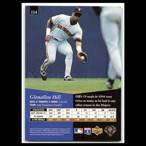 Glenallen Hill #114 1995 Upper Deck SP San Francisco Giants Baseball Card MLB NM