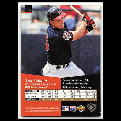 Tim Salmon #135 1995 Upper Deck SP California Angels Baseball Card MLB NM