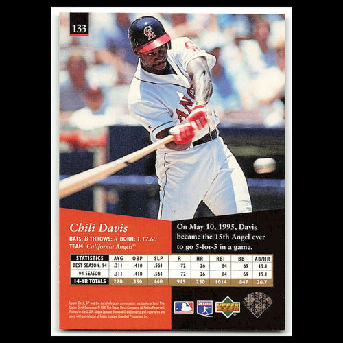 Chili Davis #133 1995 Upper Deck SP California Angels Baseball Card MLB NM