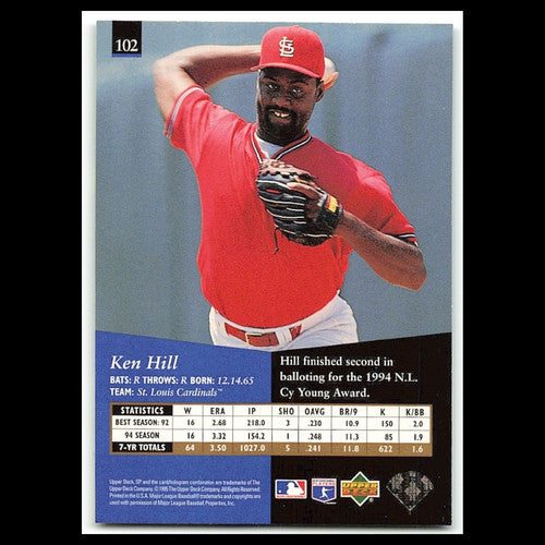 Ken Hill #102 1995 Upper Deck SP St. Louis Cardinals Baseball Card MLB NM