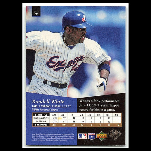 Rondell White #76 1995 Upper Deck SP Montreal Expos Baseball Card MLB NM