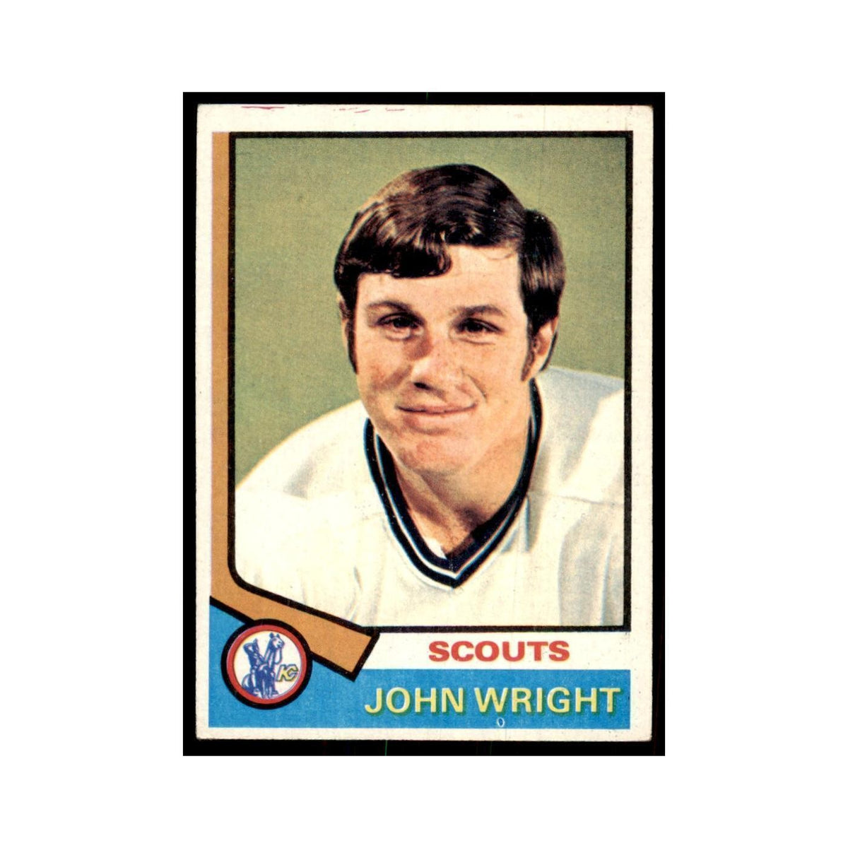 John Wright 1974 Topps (damaged) #156 Hockey Cards Hockey Card NM