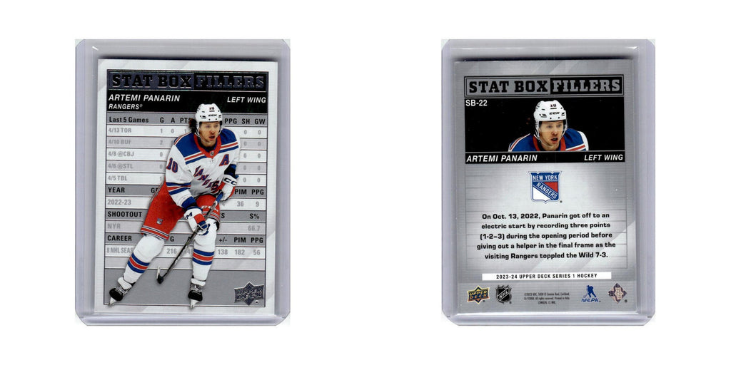 Artemi Panarin 2023 Upper Deck Stat Box Fillers #SB-22 New York Rangers NM