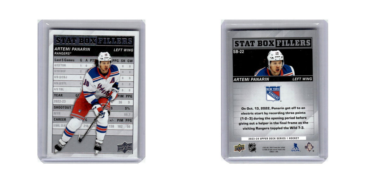 Artemi Panarin 2023 Upper Deck Stat Box Fillers #SB-22 New York Rangers NM