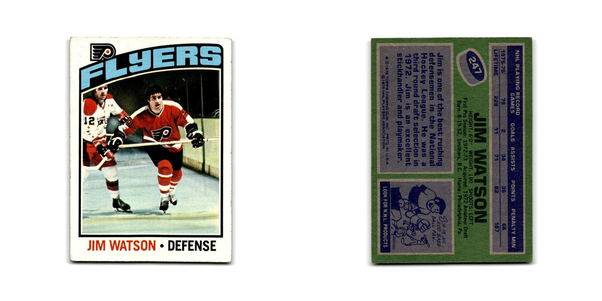 1976 Topps Jim Watson Philadelphia Flyers #247