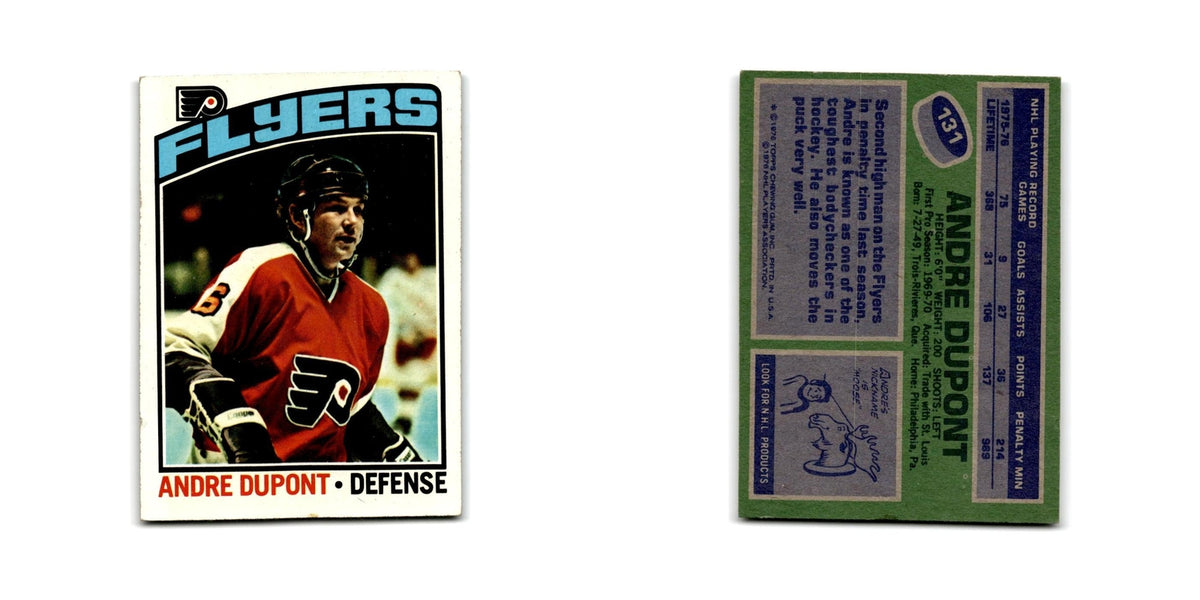 1976 Topps Andre Dupont Philadelphia Flyers #131