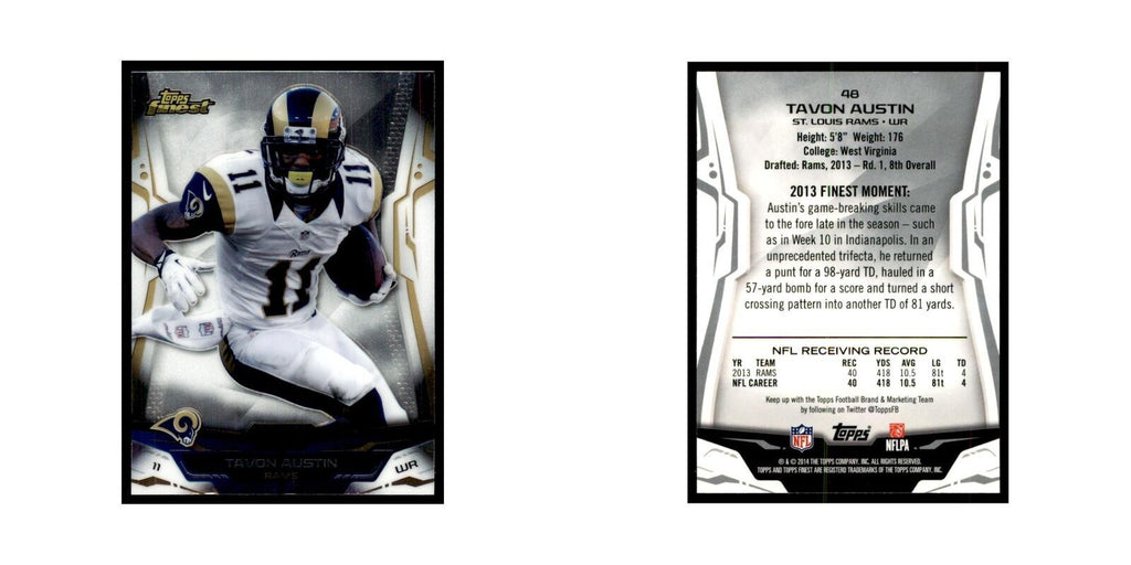 2014 Finest Tavon Austin Football Cards #48