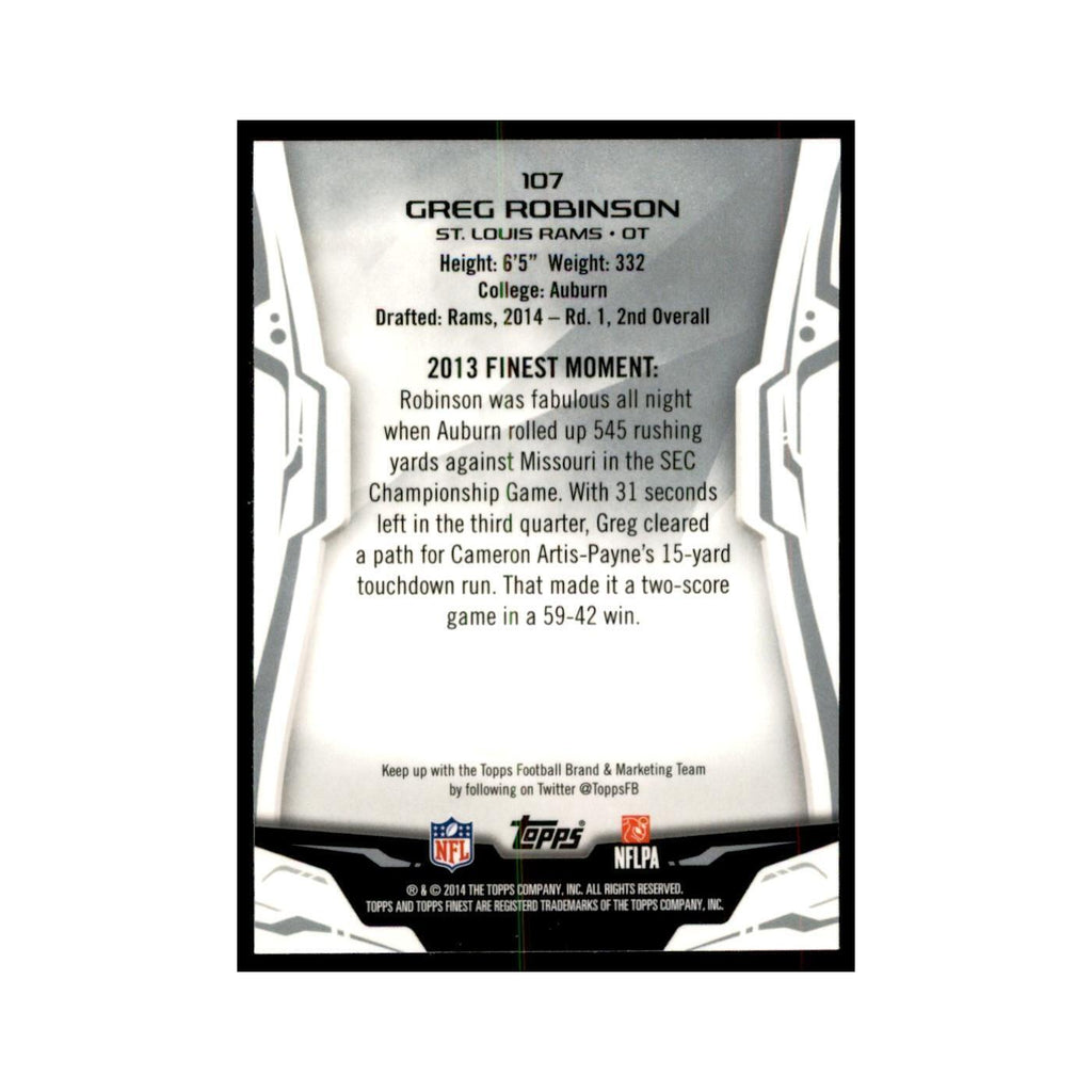 2014 Finest Greg Robinson RC Football Cards #107