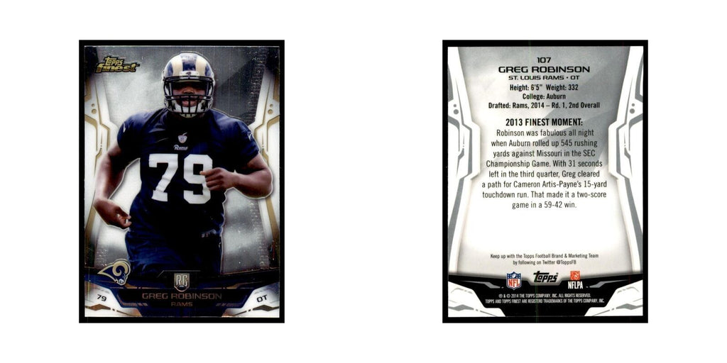 2014 Finest Greg Robinson RC Football Cards #107