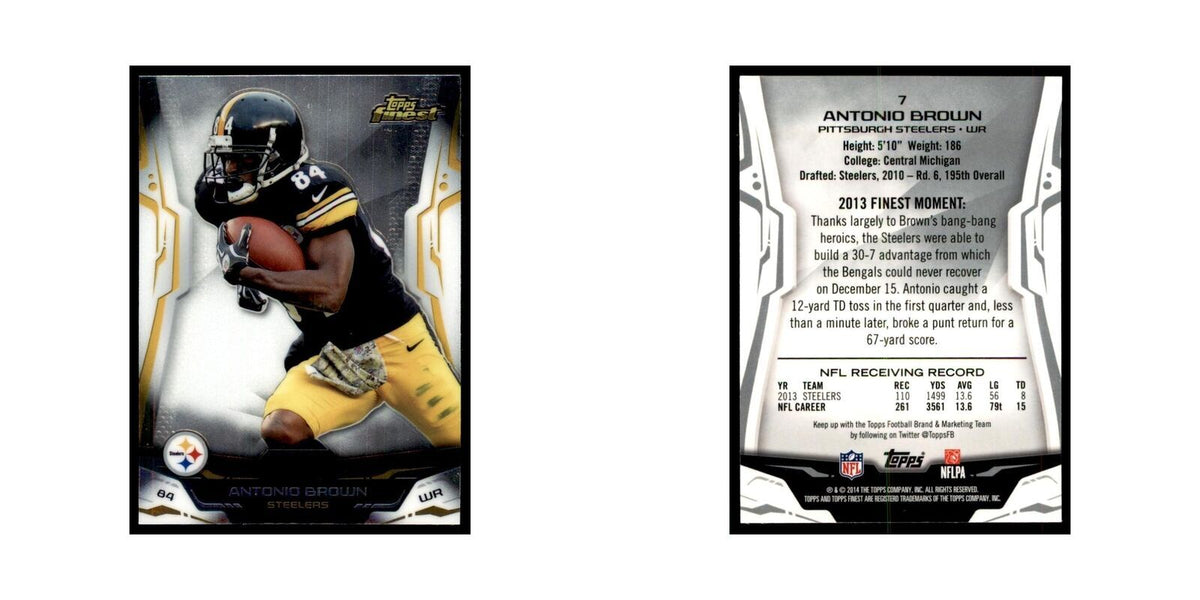 2014 Finest Antonio Brown Football Cards #7