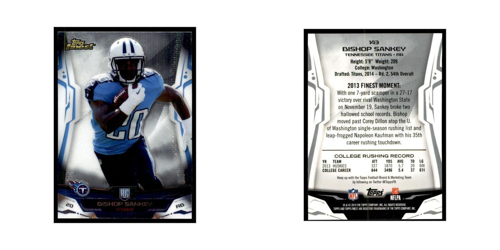 2014 Finest Bishop Sankey RC Football Cards #143