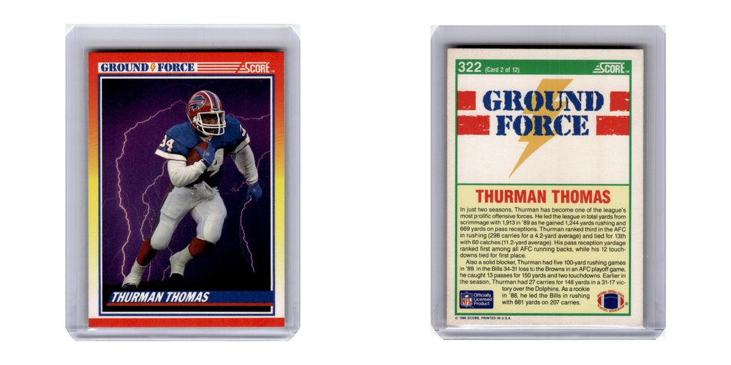 1990 Score Thurman Thomas Bills #322