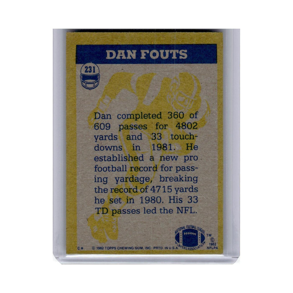 1982 Topps Dan Fouts San Diego Chargers #231