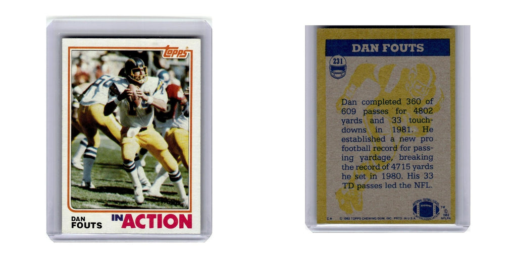 1982 Topps Dan Fouts San Diego Chargers #231