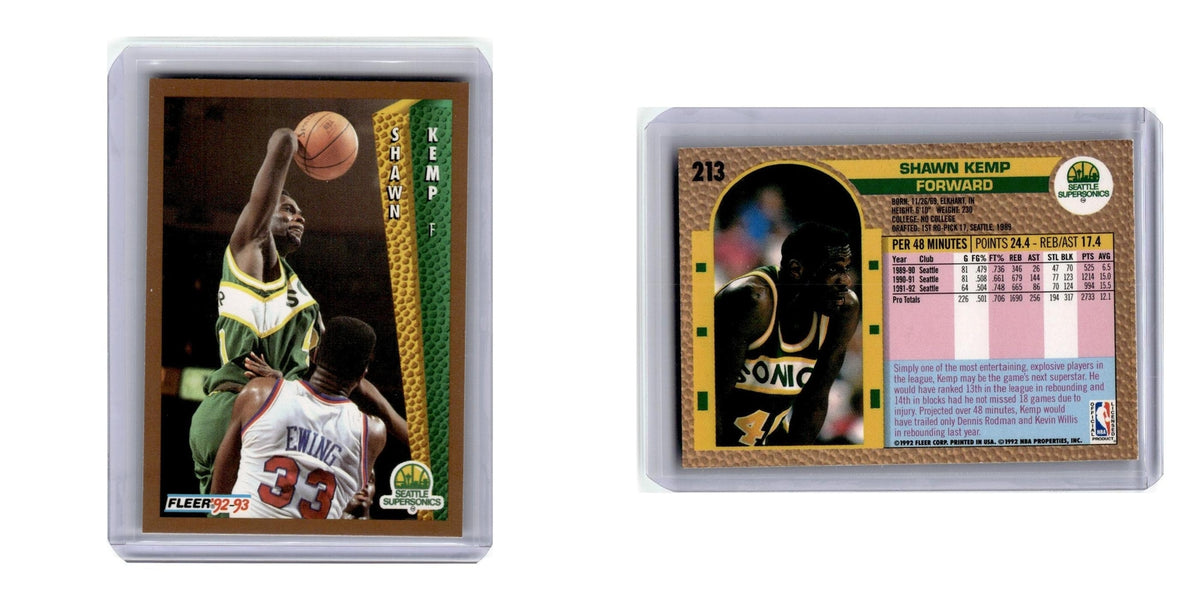 1992 Fleer Shawn Kemp Seattle SuperSonics #213