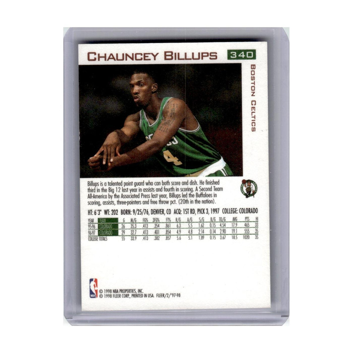 1997 Fleer Chauncey Billups Celtics #340