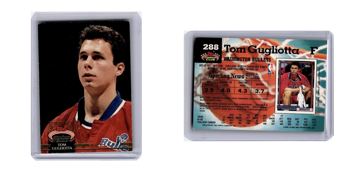 1992 Stadium Club Tom Gugliotta Washington Bullets #288