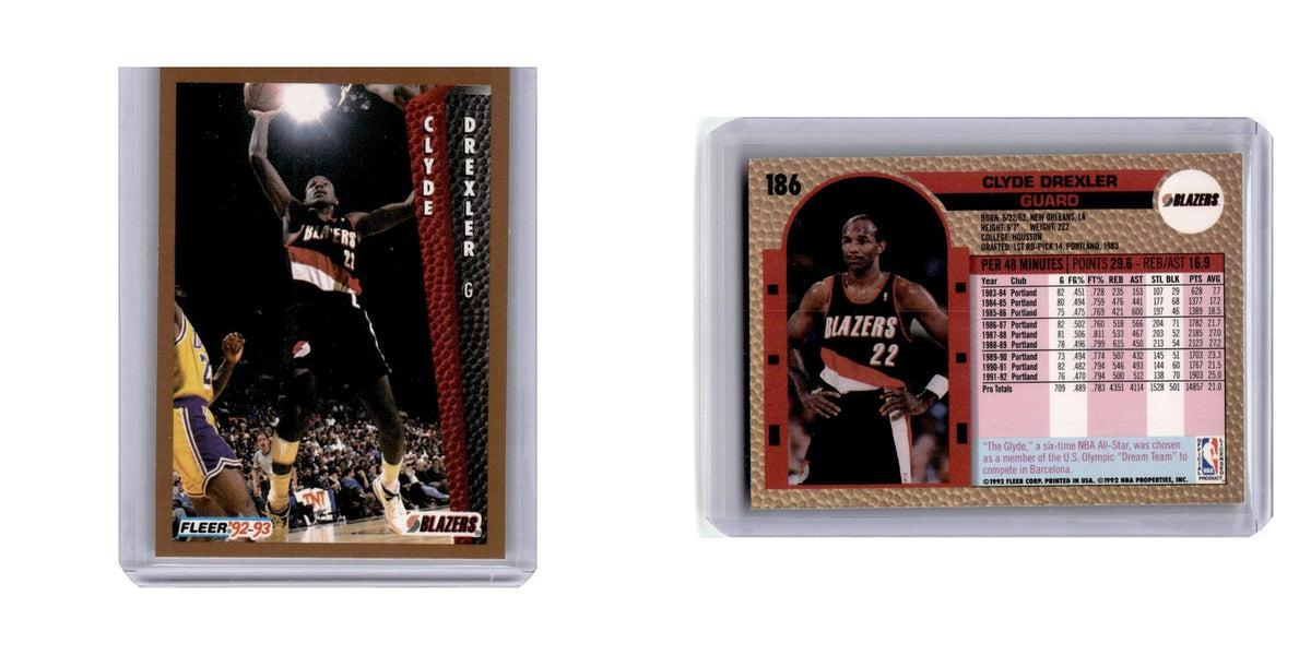 1992 Fleer Clyde Drexler Blazers #186
