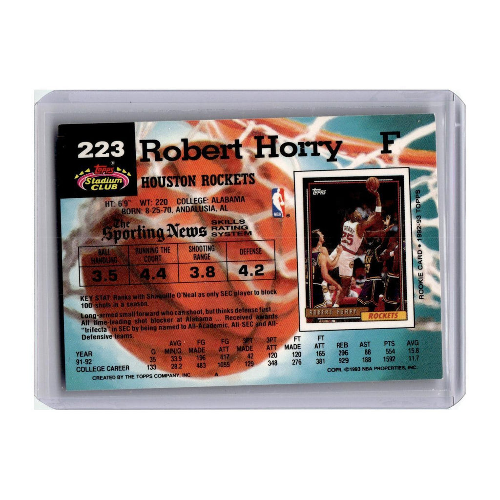 1992 Stadium Club Robert Horry Rockets #223