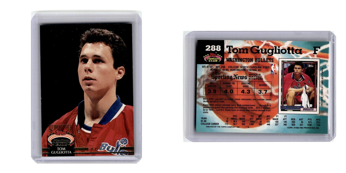 1992 Stadium Club Tom Gugliotta Washington Bullets #288