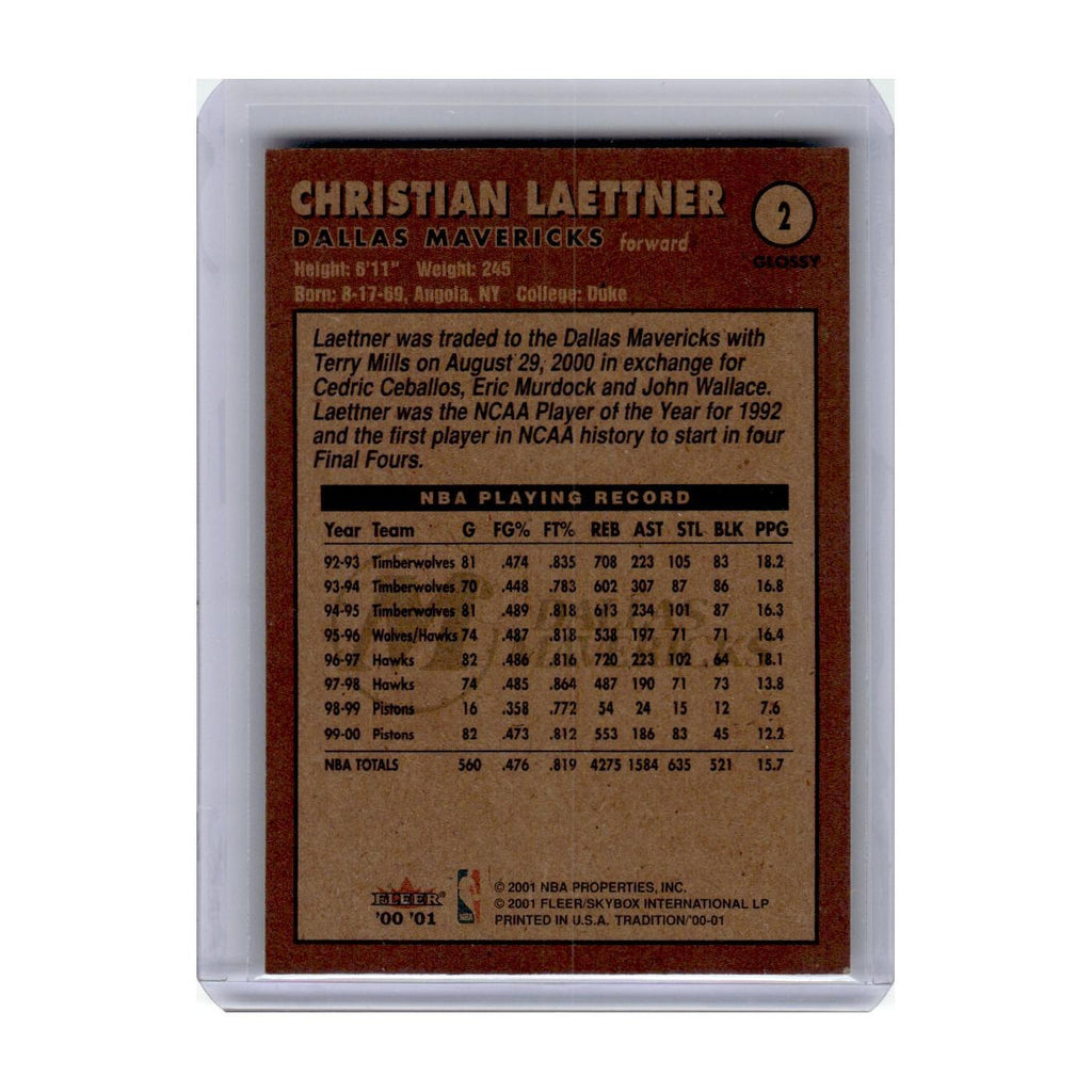 2000 Fleer Tradition Christian Laettner Mavericks #2