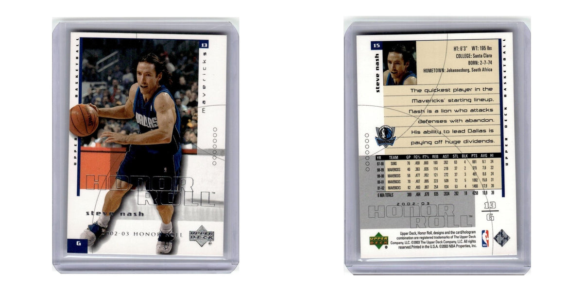 2002 Upper Deck Honor Roll Steve Nash Mavericks #15