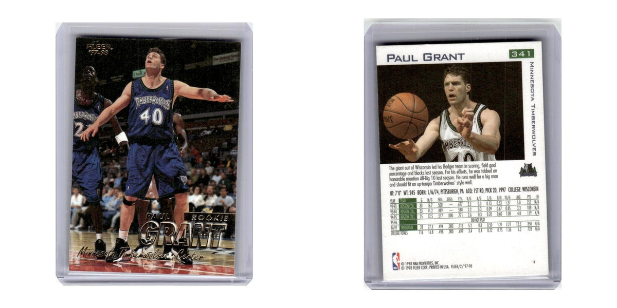 1997 Fleer Paul Grant Timberwolves #341
