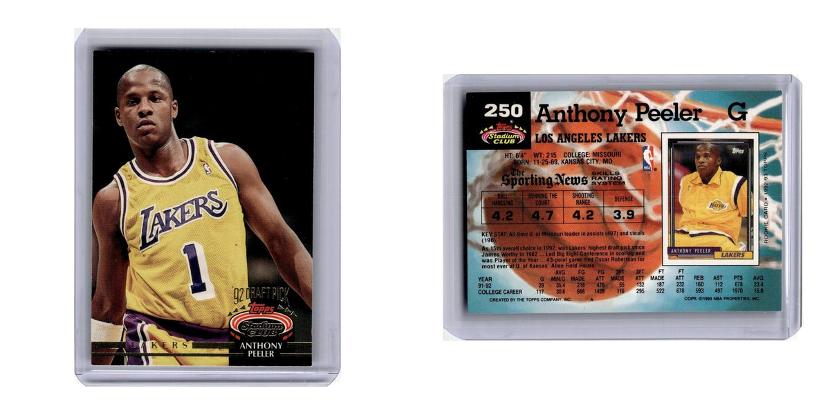 1992 Stadium Club Anthony Peeler Lakers #250