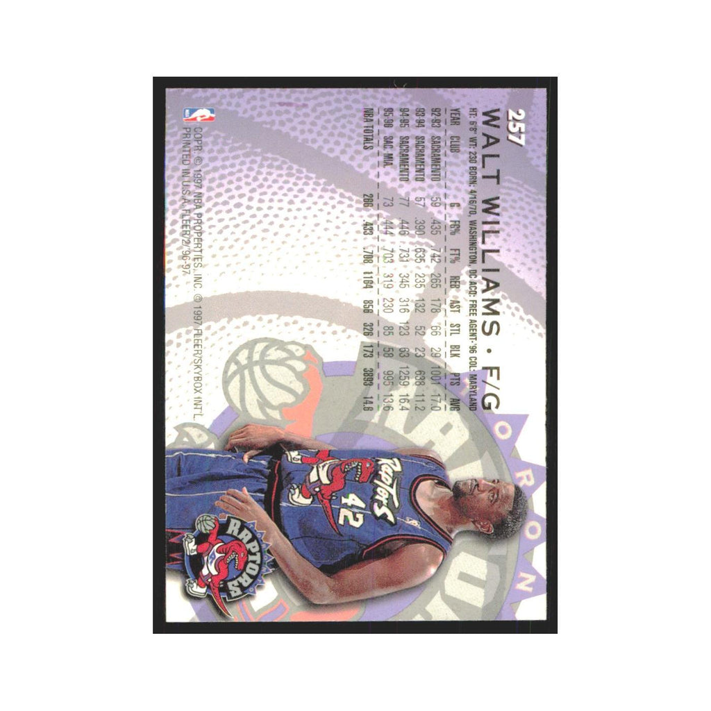 1996 Fleer Walt Williams Raptors #257