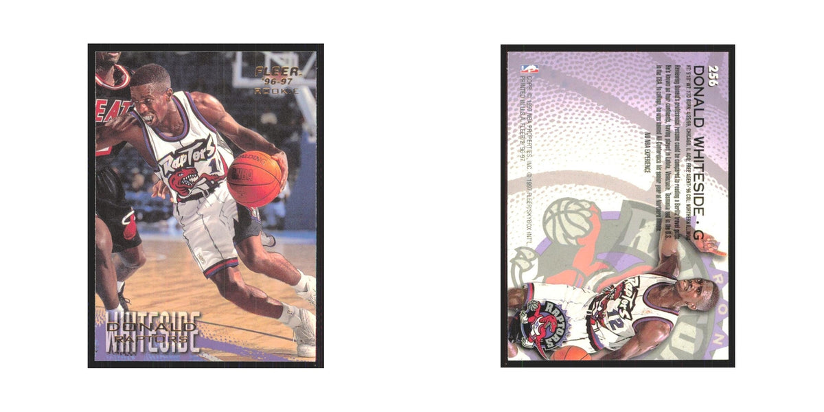 1996 Fleer Donald Whiteside RC Raptors #256
