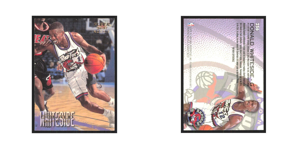 1996 Fleer Donald Whiteside RC Raptors #256