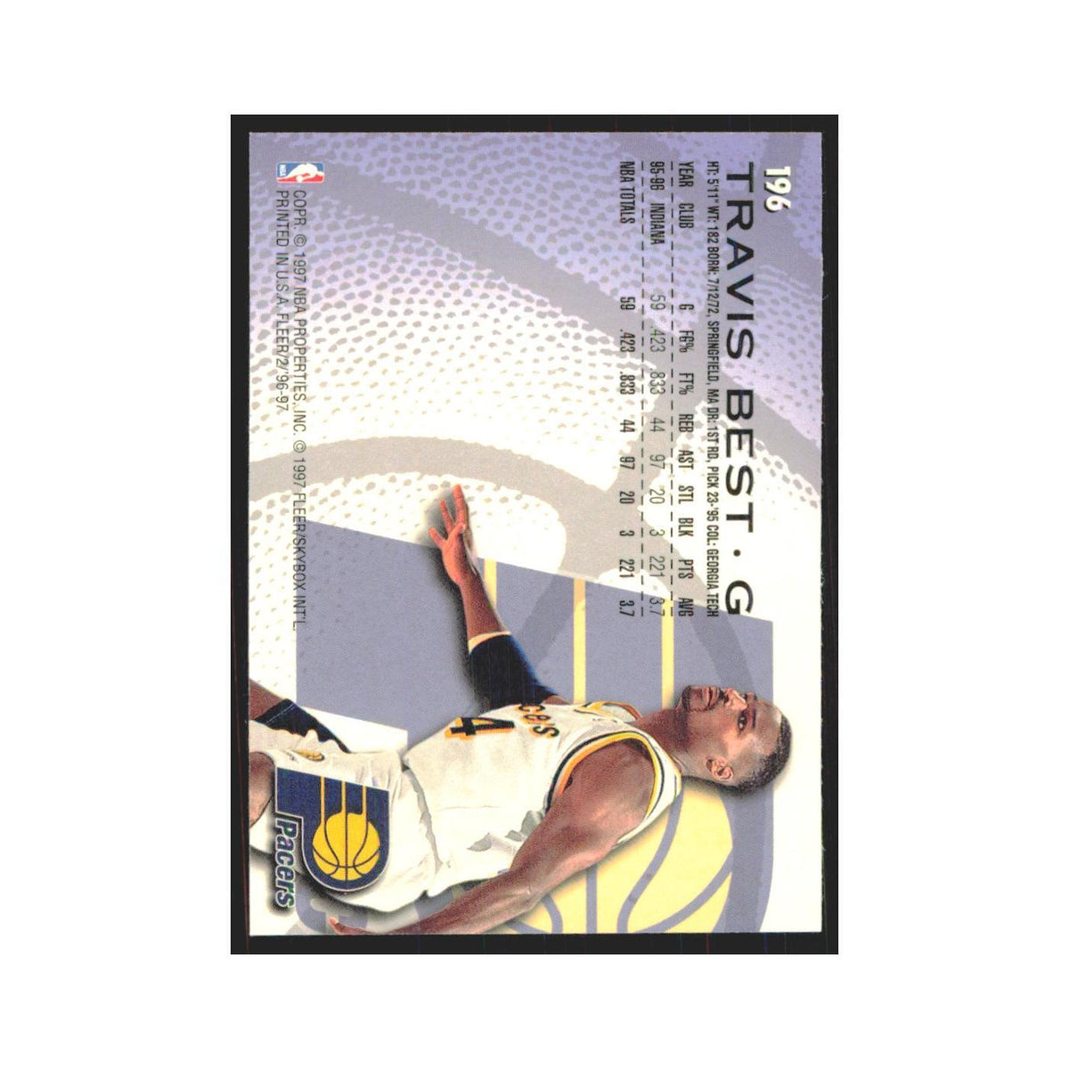 1996 Fleer Travis Best Pacers #196