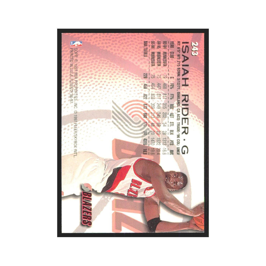 1996 Fleer Isaiah Rider Blazers #243