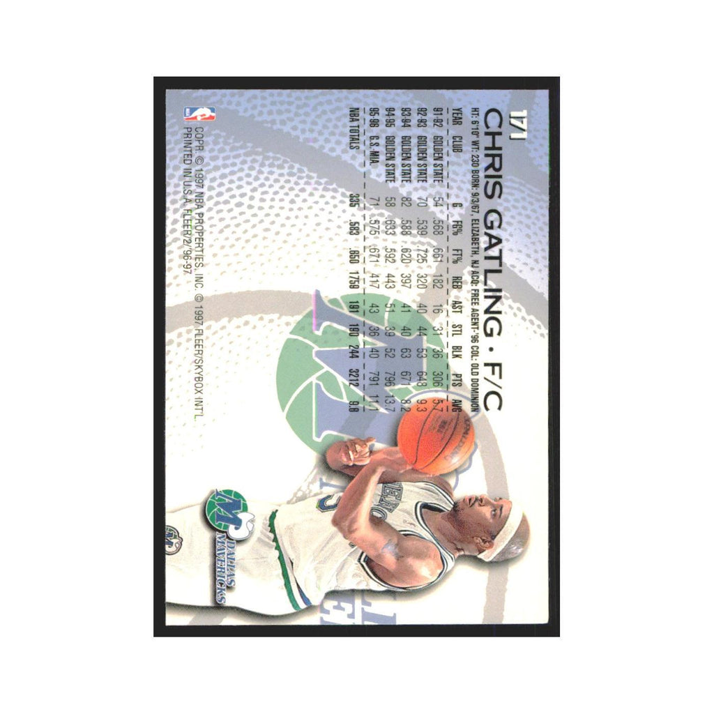 1996 Fleer Chris Gatling Mavericks #171